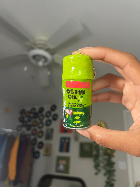 (PRE-ORDER) Greasy Olive Oil Can Keychain